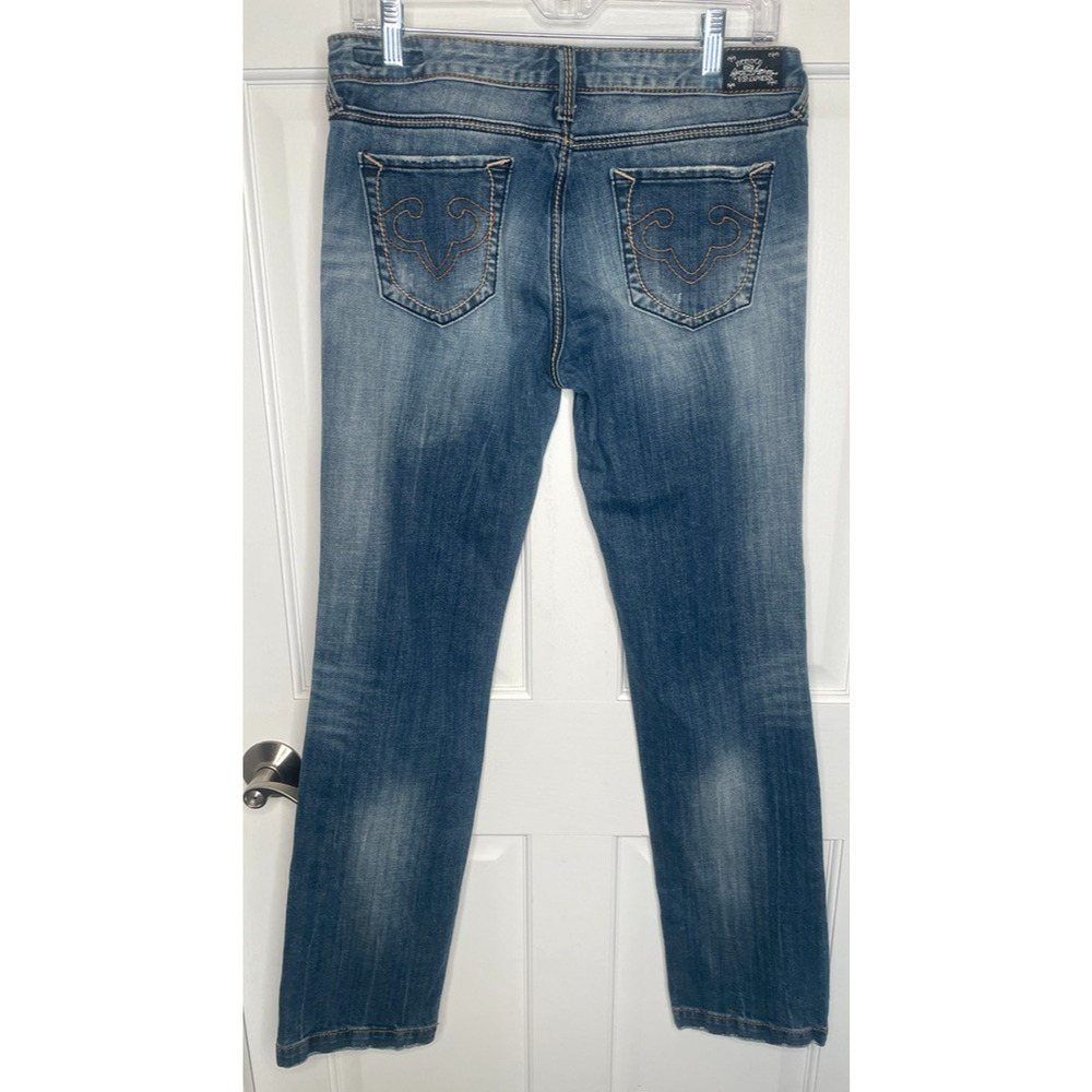 ReRock for Express Women's Low-Rise Straight Jeans Sz 10 Double Stitch Cowgirl